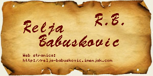 Relja Babušković vizit kartica